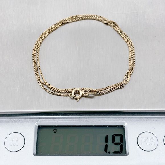 Vintage Gold-Tone Sterling Silver 925 0.9mm Italy Chain Necklace 18.5" - Picture 3 of 3